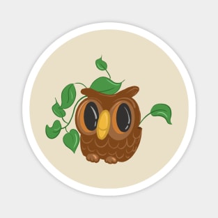 Kitch owl flower pot Magnet